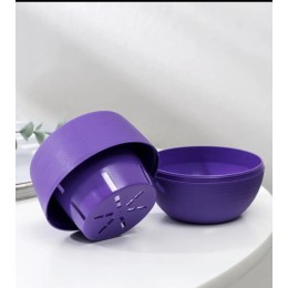 Горшок с поддоном для суккулентов 0,125 л фиолетовый